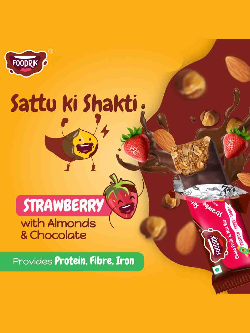 6 Bars Starter Pack - Choco Fruit & Nut Strawberry